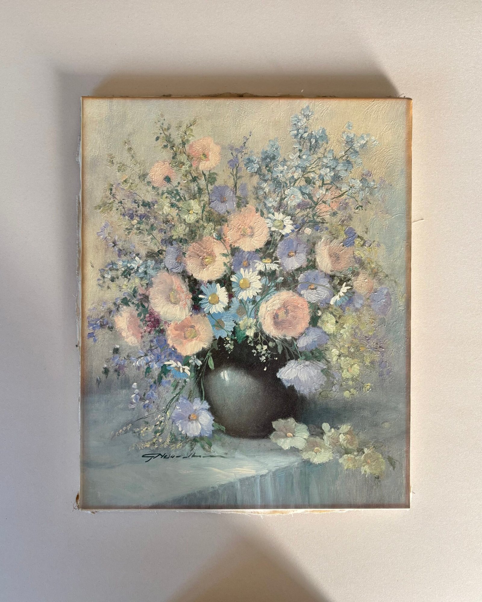 Peinture sur toile, sur châssis mais sans encadrement